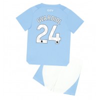 Billiga Manchester City Josko Gvardiol #24 Barnkläder Hemma fotbollskläder till baby 2023-24 Kortärmad (+ Korta byxor)